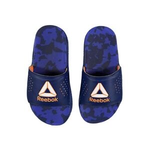 Reebok Pervade Comfort‎ Slides Youth Boys Size 1 Blue Camouflage Orange